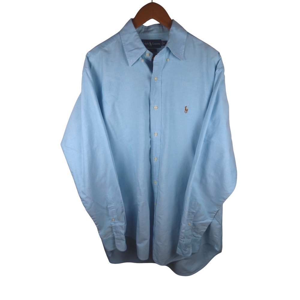 Ralph Lauren Blake Men's Medium Blue Oxford Button Down Shirt Multicolor Pony